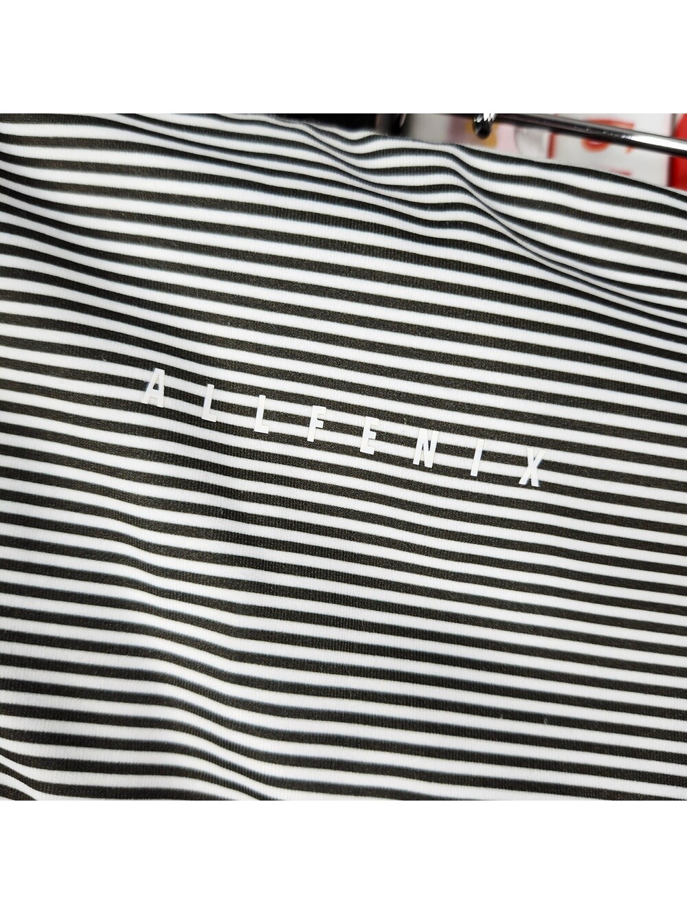 All Fenix Black & White Striped High Rise Leggings Women's Medium View 3